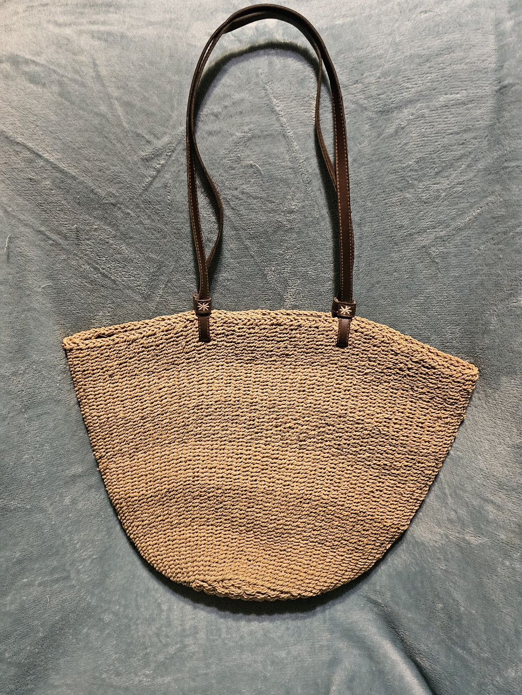 Unbranded Large Woven Jute Beach Tote Bag